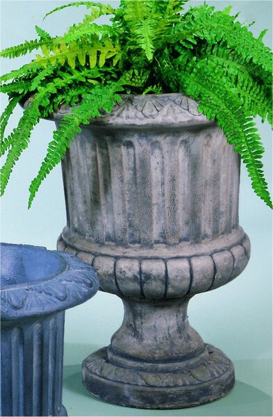Fluted Urn Medium Cast Stone Roman Design Italy Statuary Cement